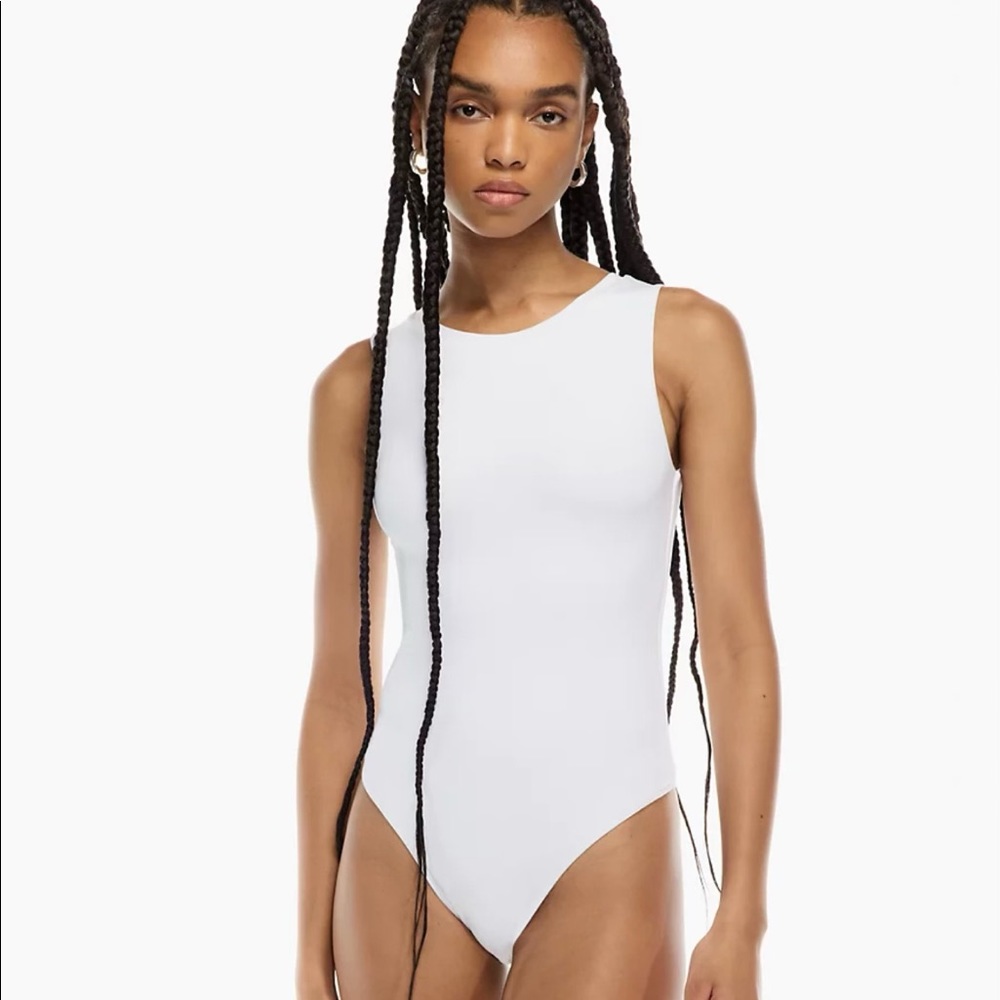 Wilfred Contour Muscle Bodysuit in white. New with tags